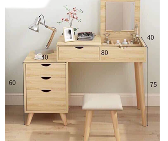 BÀN PHẤN DI ĐỘNG 80 CM MÙ 388 CHÂN GỖ